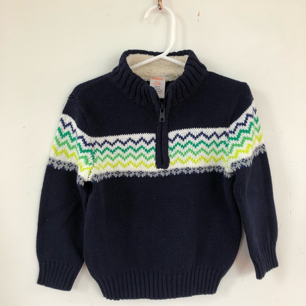 🌫NWOT- Fair Isle/ Zig-Zag Zip Mock-Neck Sweater